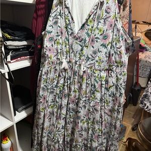 Torrid Floral Sleeveless Dress - Pink and Green